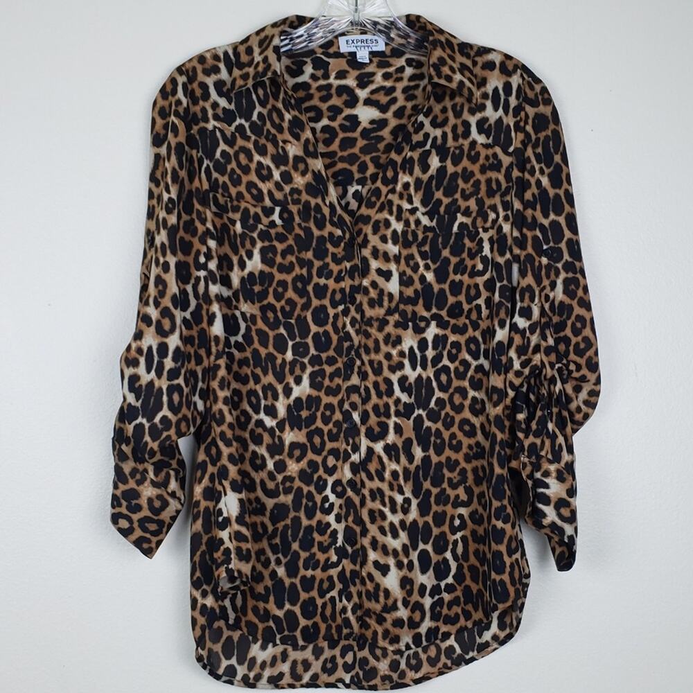 Express | Portofino Animal Printed Blouse in size SMALL - Picture 1 of 5